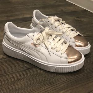 Puma rose gold mettalic shell toe